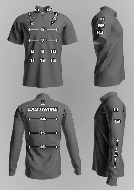 Banded zipper logo locations