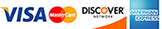 We accept Visa, Mastercard, Discover & Amex